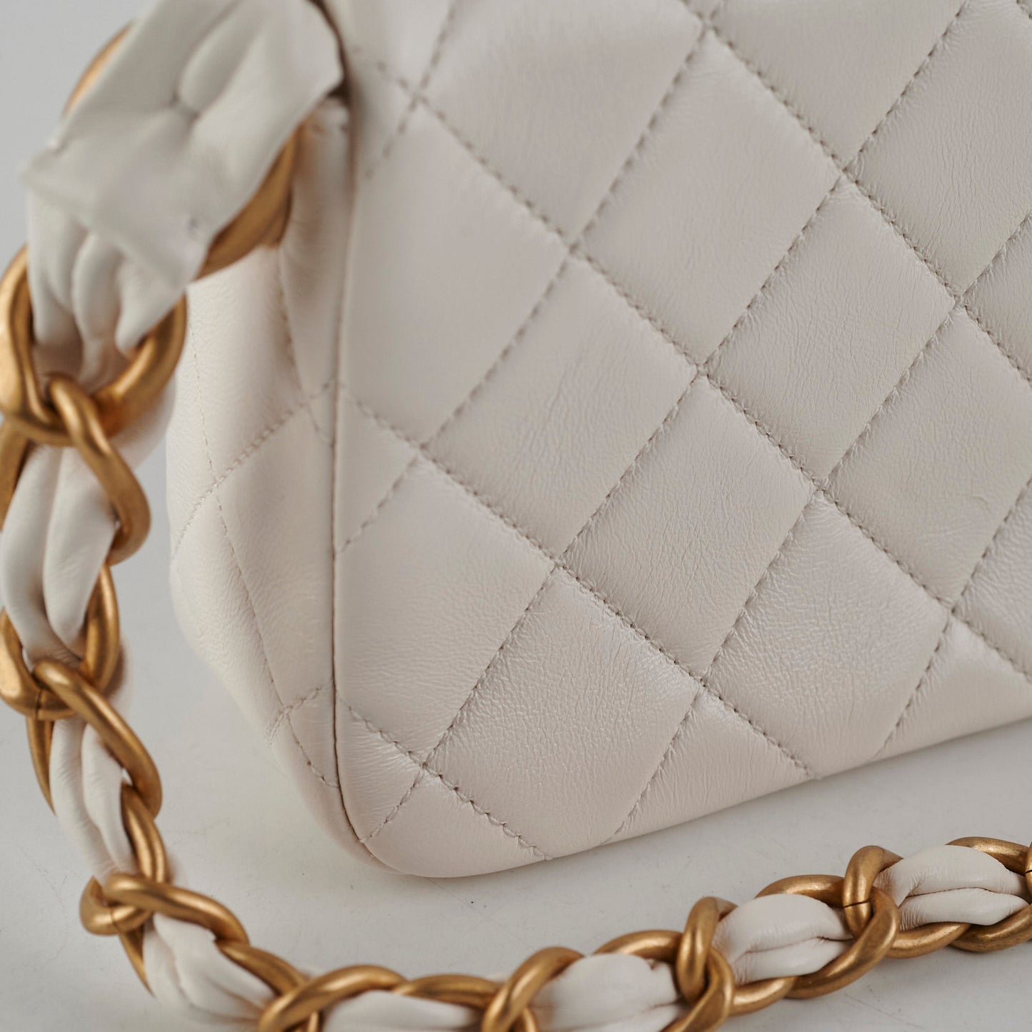 Chanel Seasonal Calfskin Shoulder Bag White