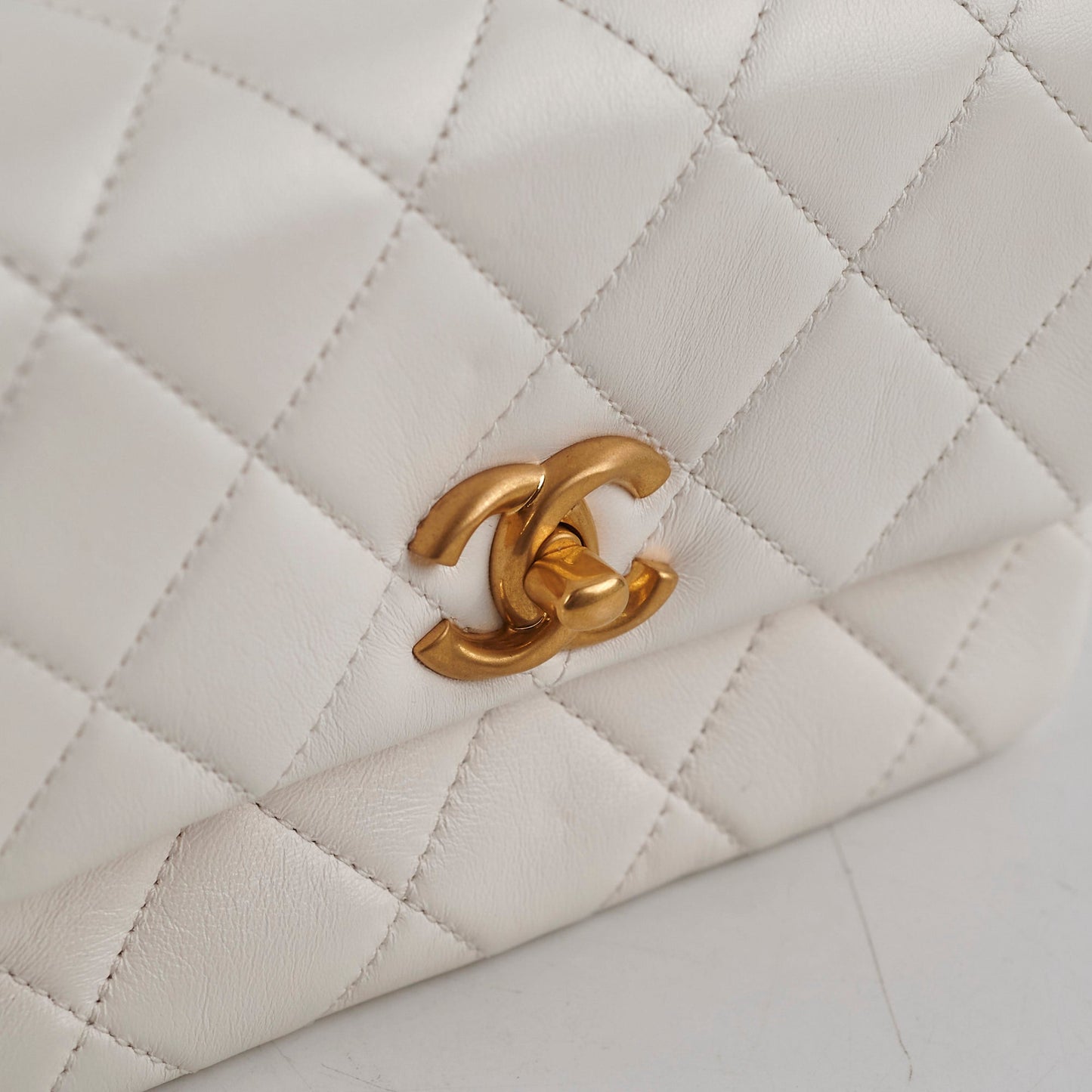 Chanel Seasonal Calfskin Shoulder Bag White
