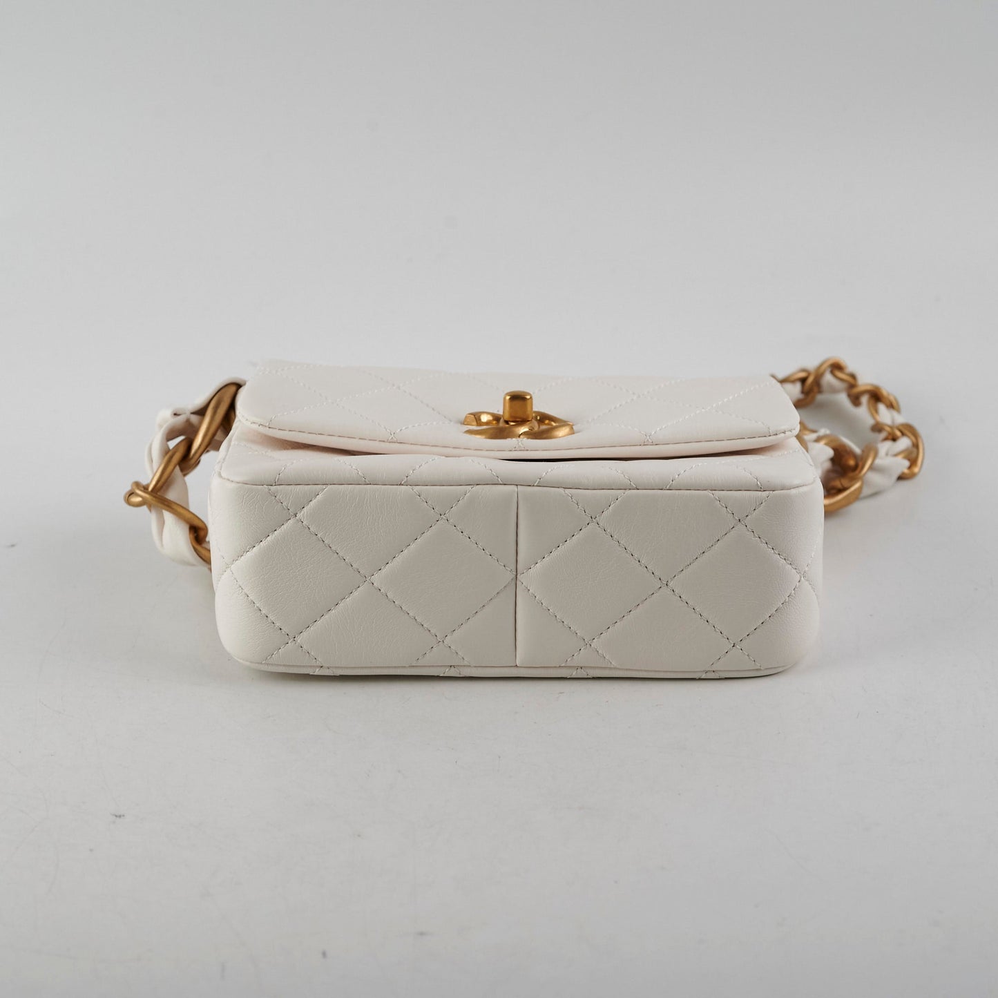 Chanel Seasonal Calfskin Shoulder Bag White
