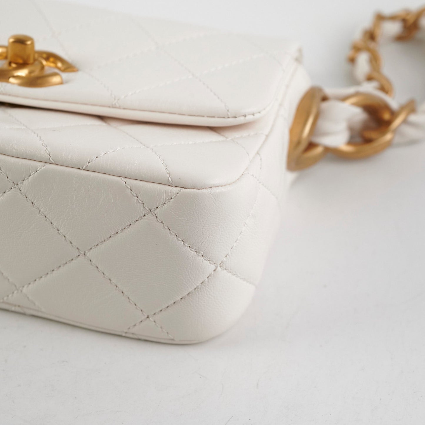 Chanel Seasonal Calfskin Shoulder Bag White
