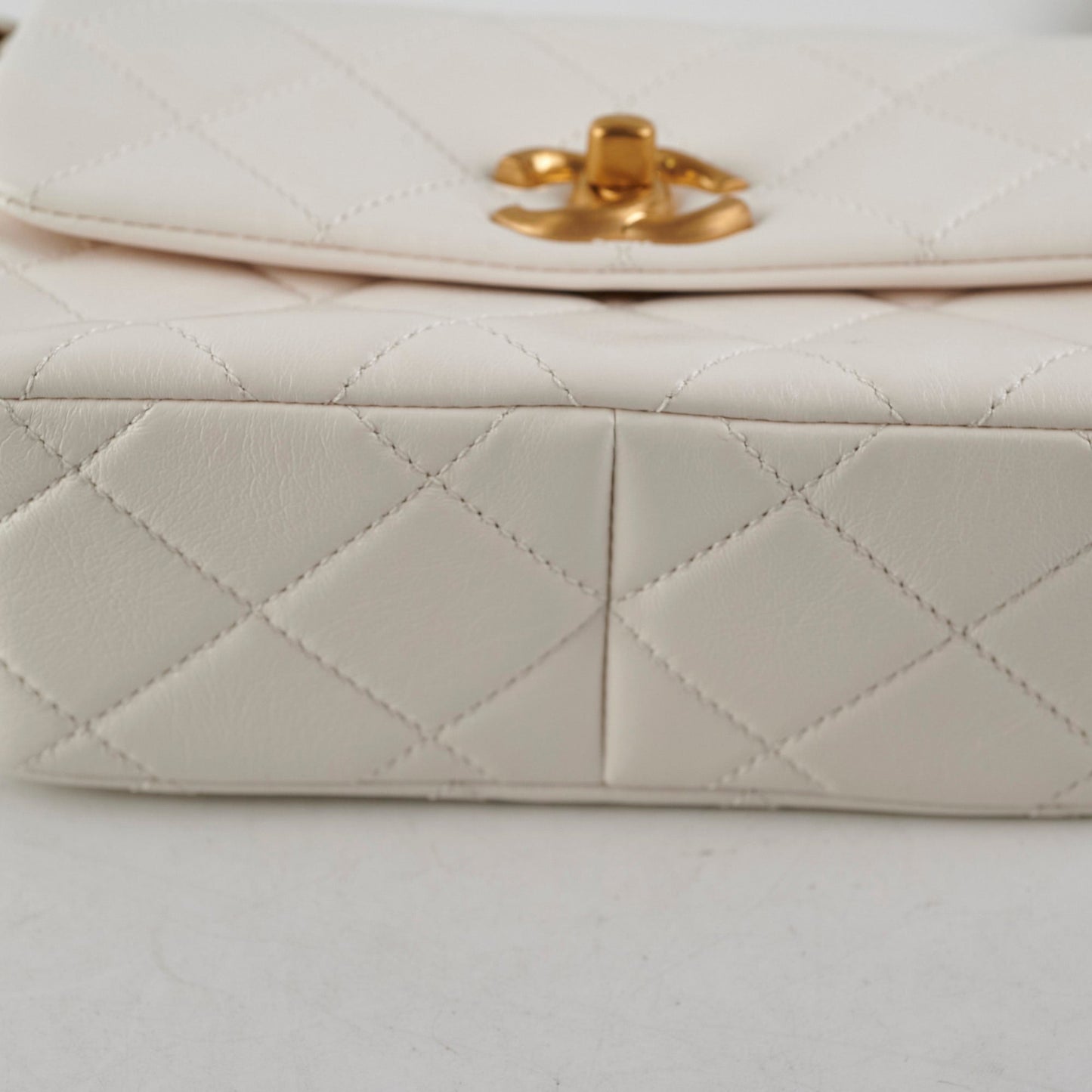 Chanel Seasonal Calfskin Shoulder Bag White