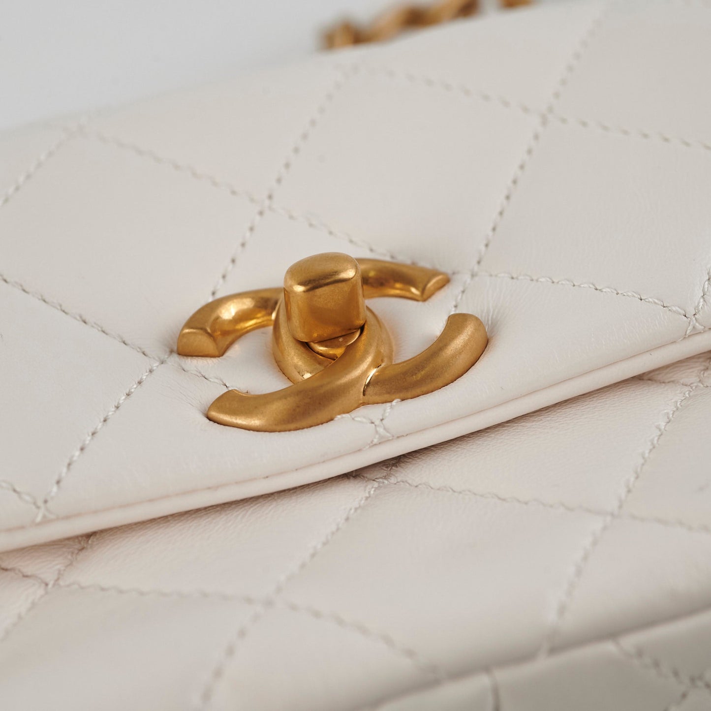 Chanel Seasonal Calfskin Shoulder Bag White