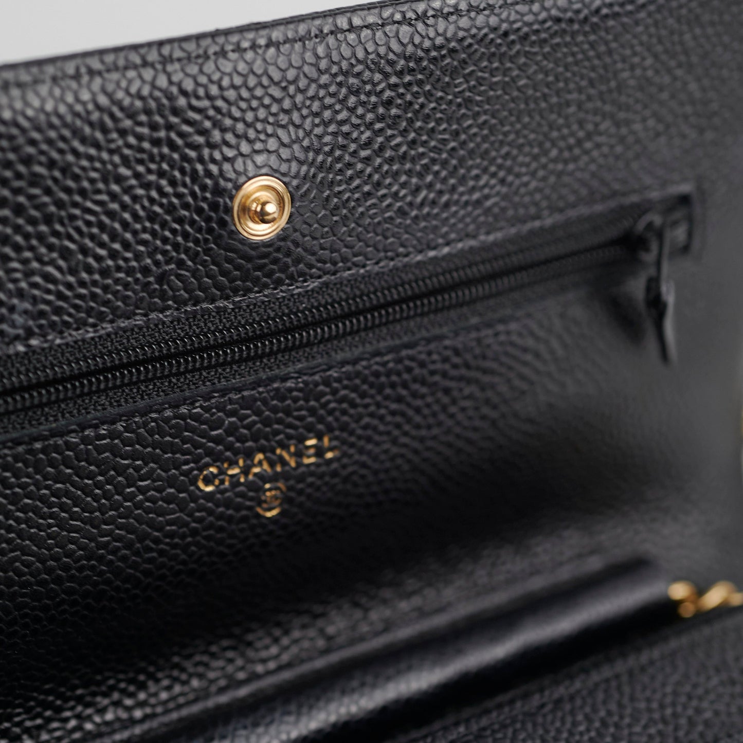 Chanel Caviar Wallet On Chain Woc Black