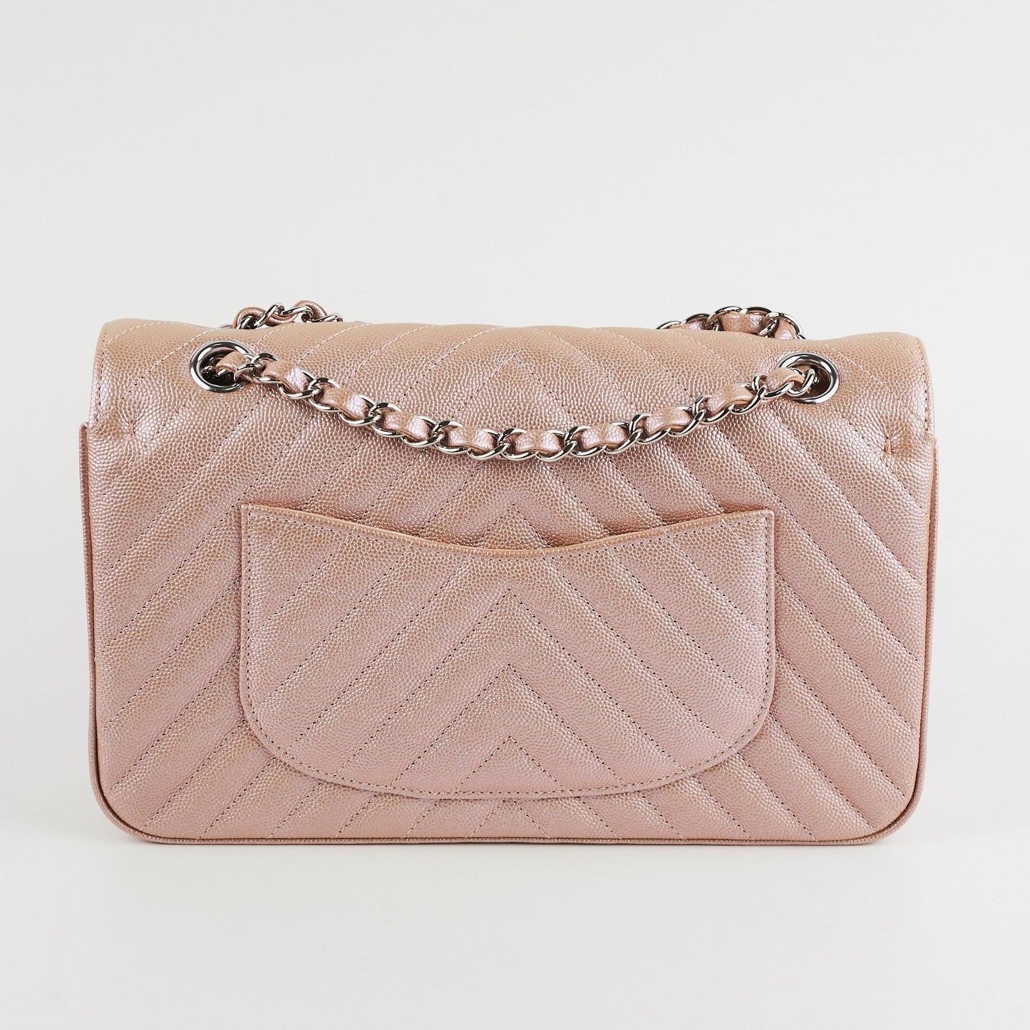 Chanel Medium Classic Double Flap Iridesent Rose Gold 18B