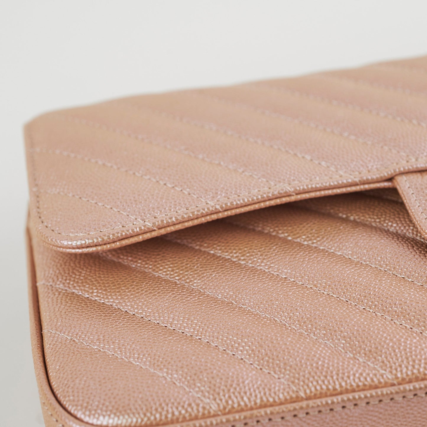 Chanel Medium Classic Double Flap Iridesent Rose Gold 18B