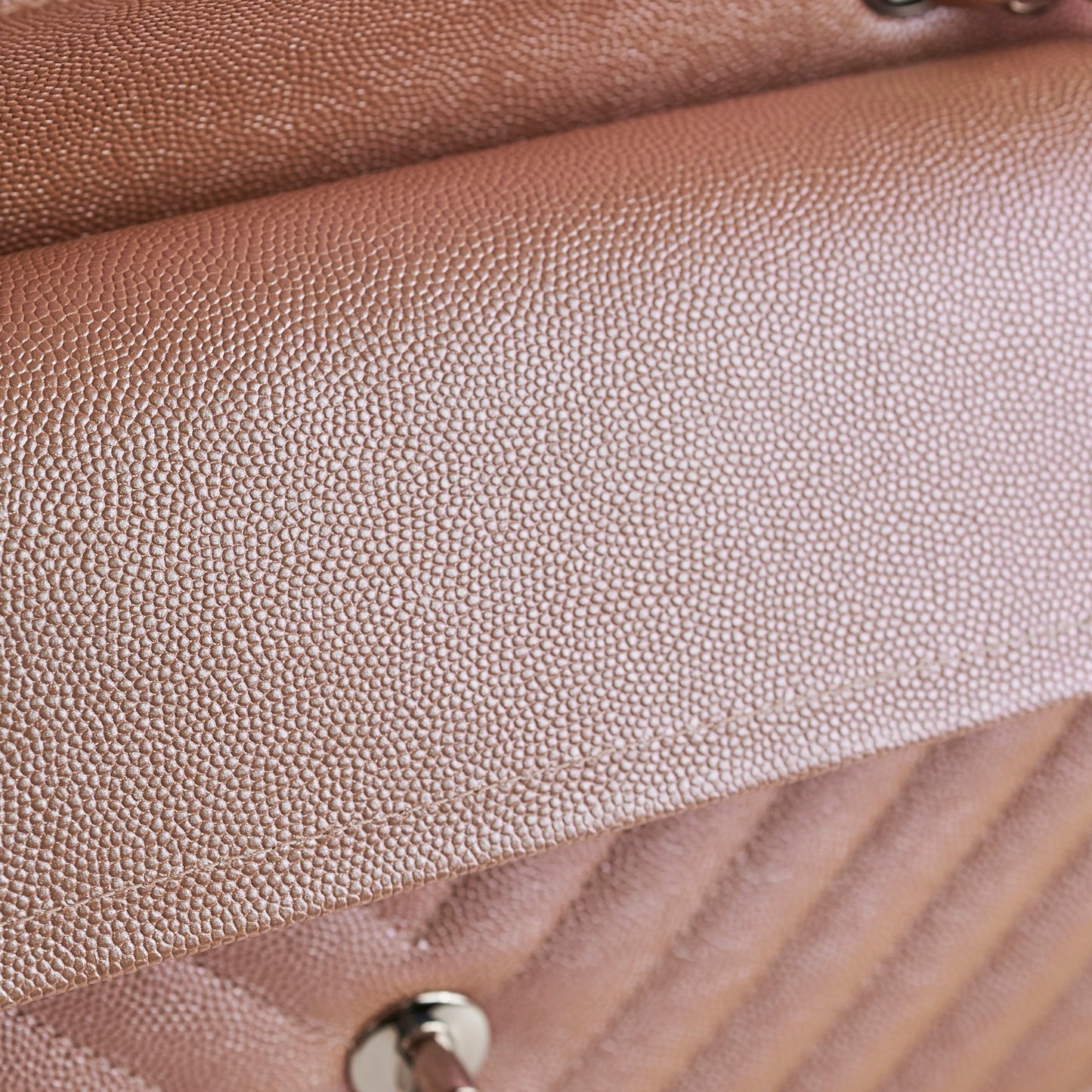 Chanel Medium Classic Double Flap Iridesent Rose Gold 18B
