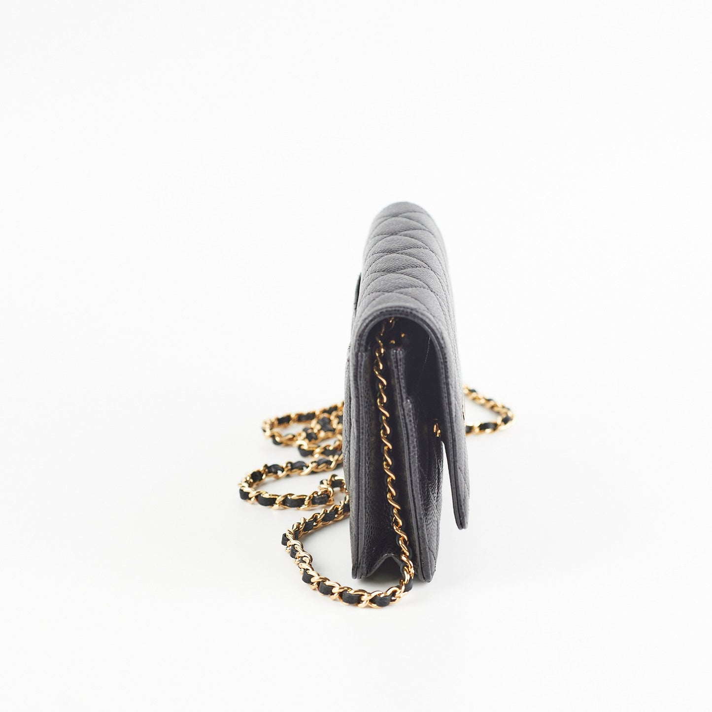 Chanel Caviar Wallet On Chain Black