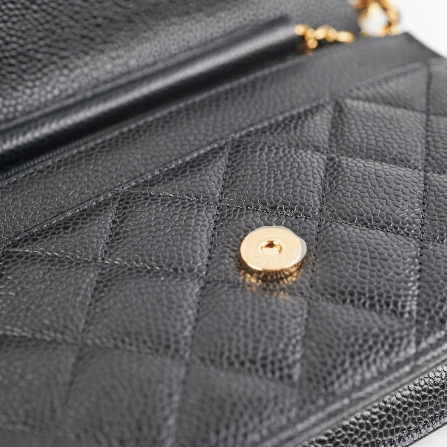 Chanel Caviar Wallet On Chain Black