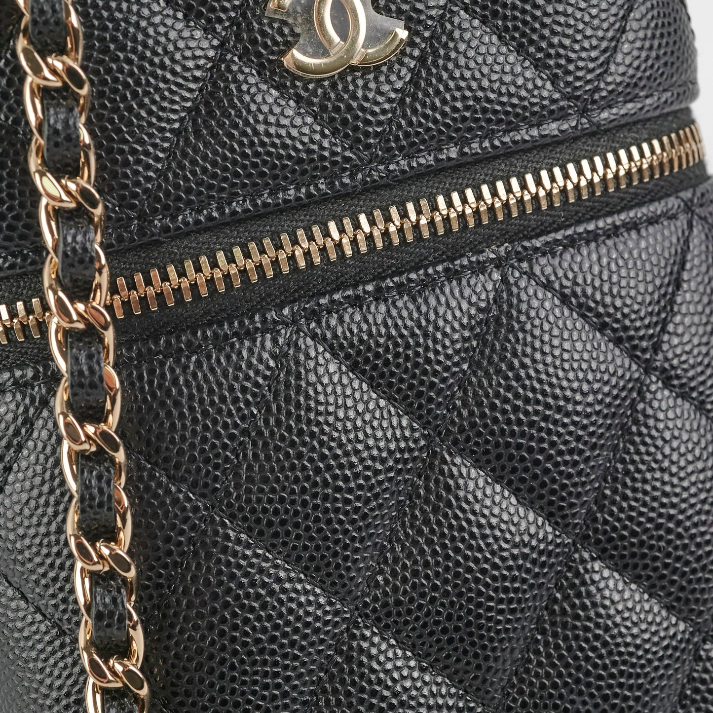 Chanel Caviar Vertical Vanity Case Black 31Series