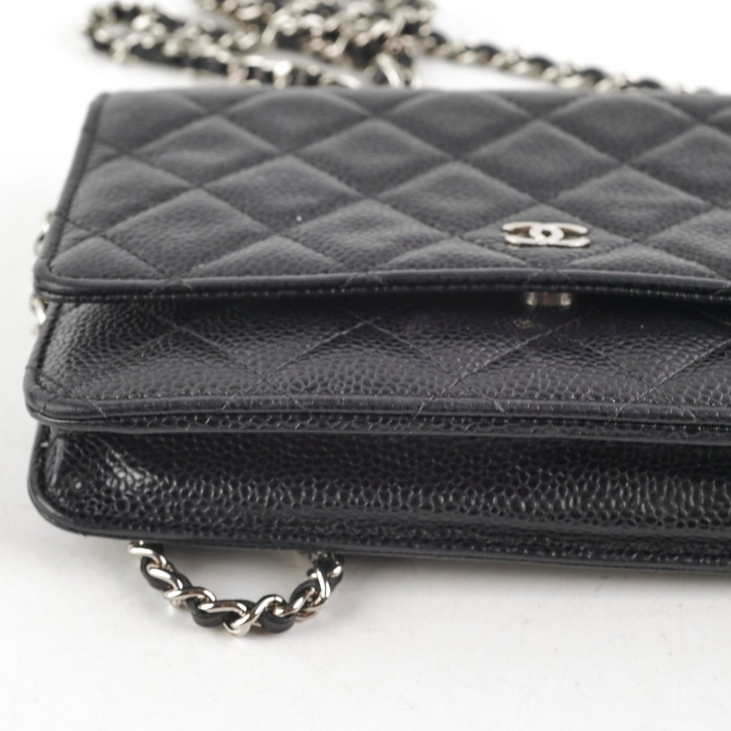 Chanel Wallet On Chain WOC Black Caviar SHW
