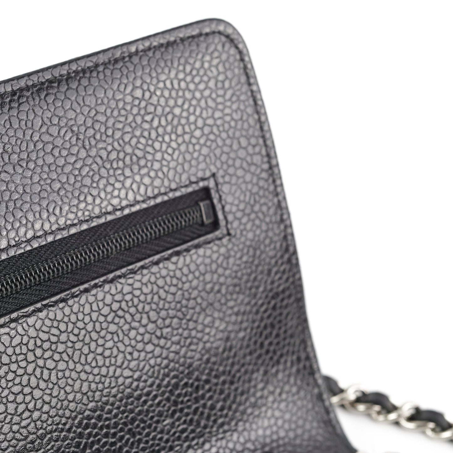 Chanel Wallet On Chain WOC Black Caviar SHW