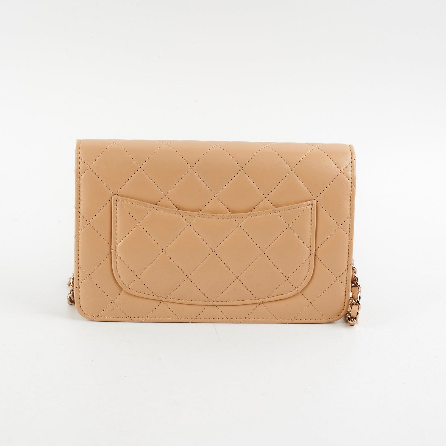 Chanel Lambskin Beige Wallet On Chain WOC