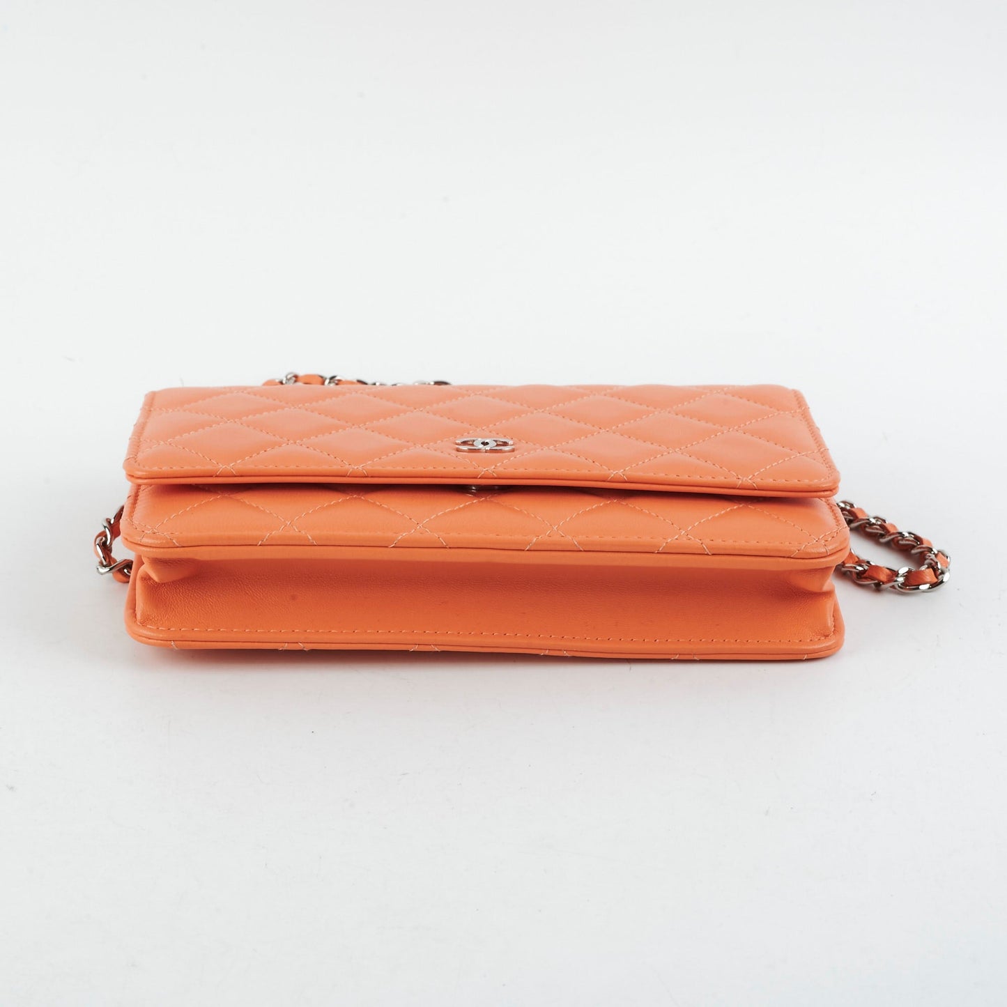 Chanel Lambskin Coral Wallet On Chain WOC