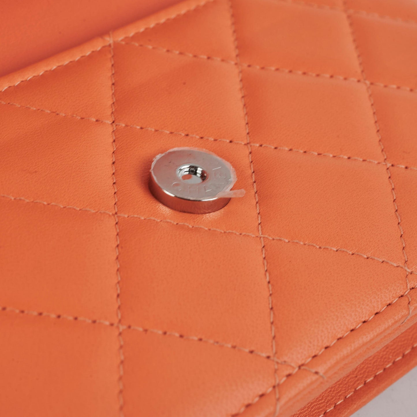 Chanel Lambskin Coral Wallet On Chain WOC