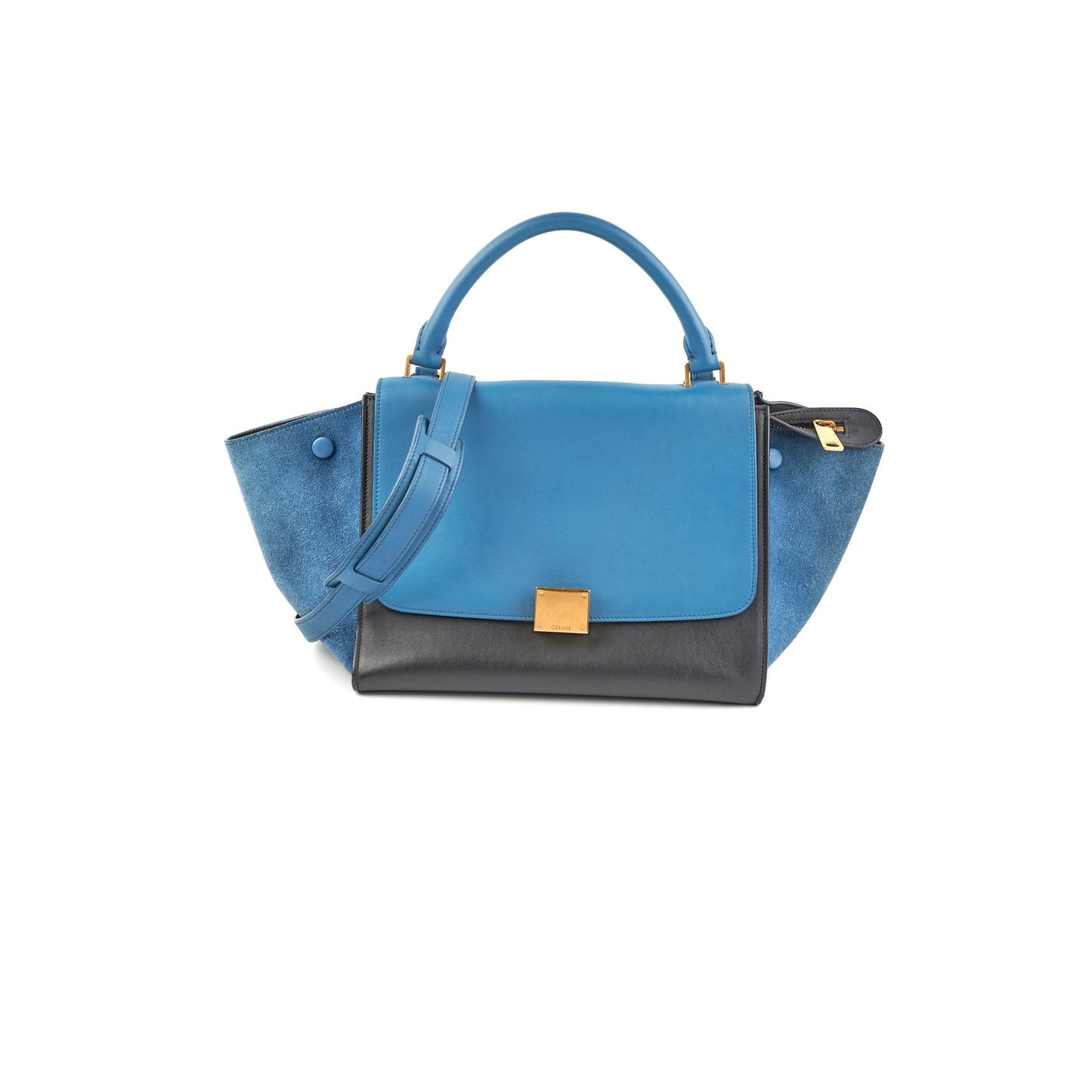Luxury CELINE Small Trapeze Blue/Black