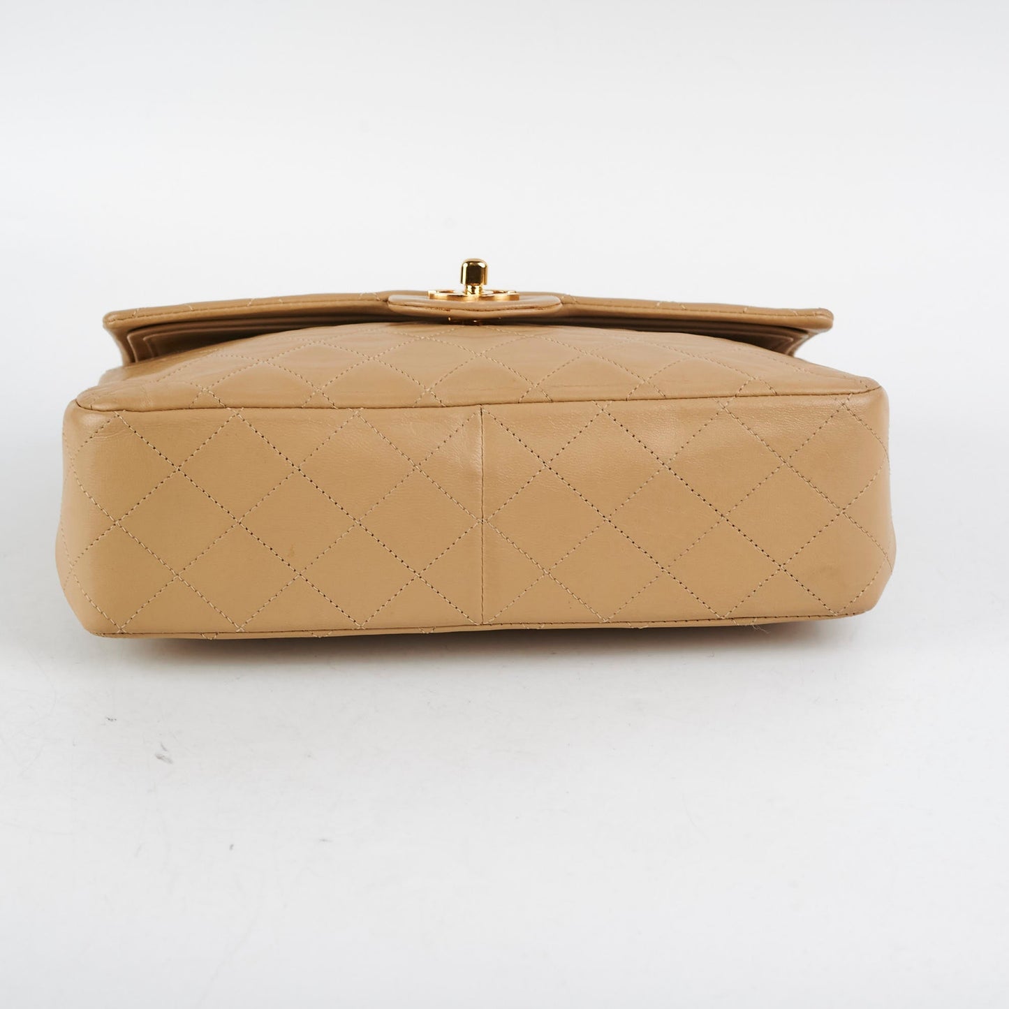 Chanel  Square Double Flap Beige Lambskin - Series 1