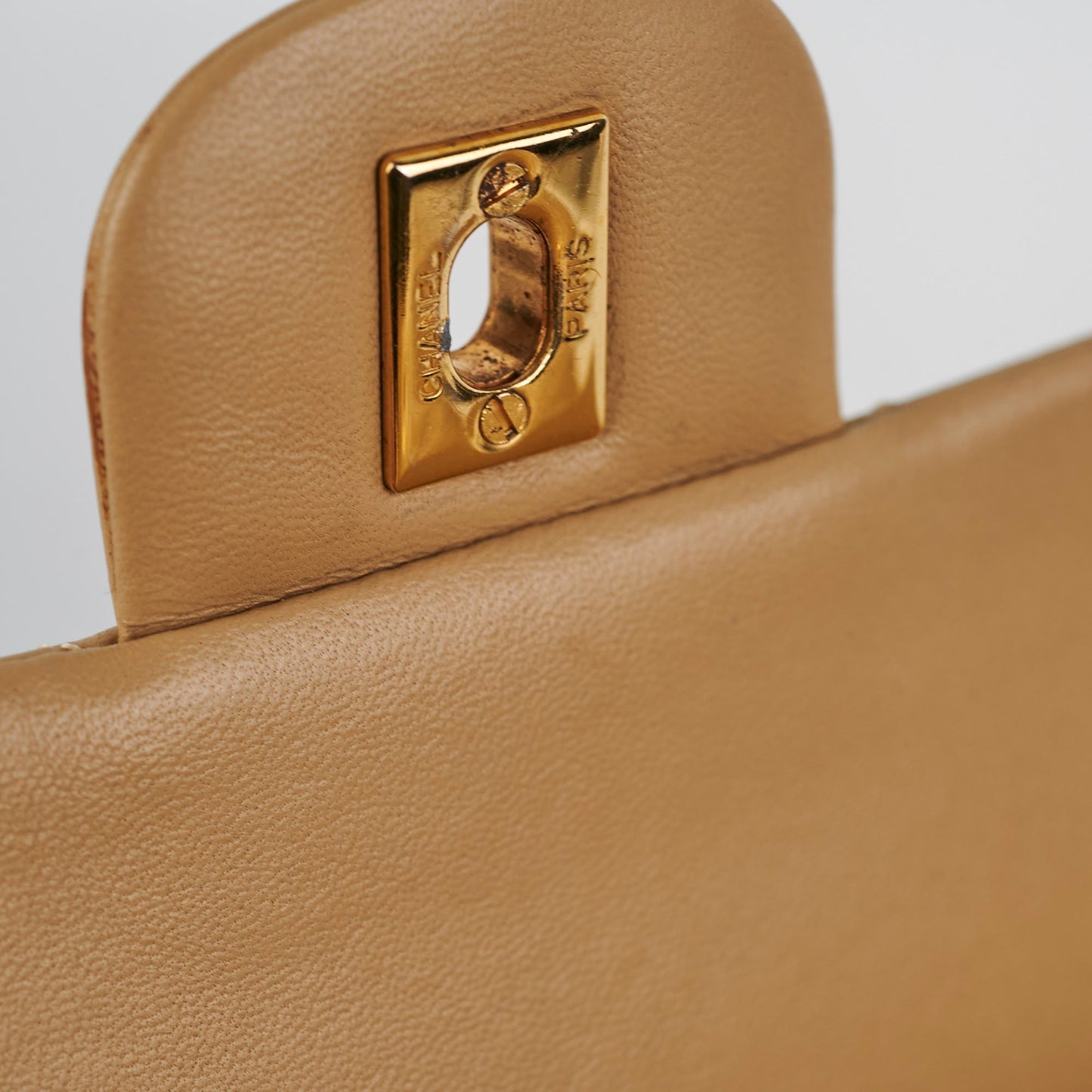 Chanel  Square Double Flap Beige Lambskin - Series 1