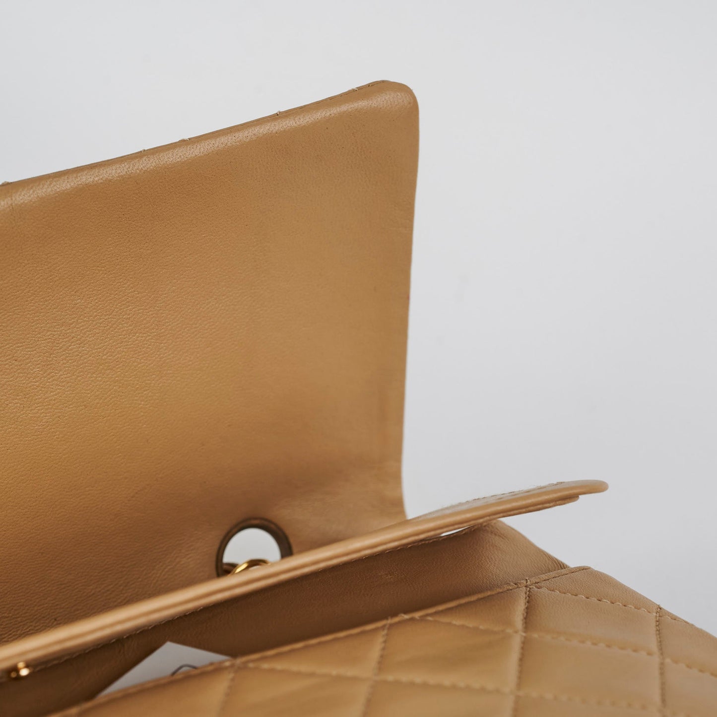 Chanel  Square Double Flap Beige Lambskin - Series 1