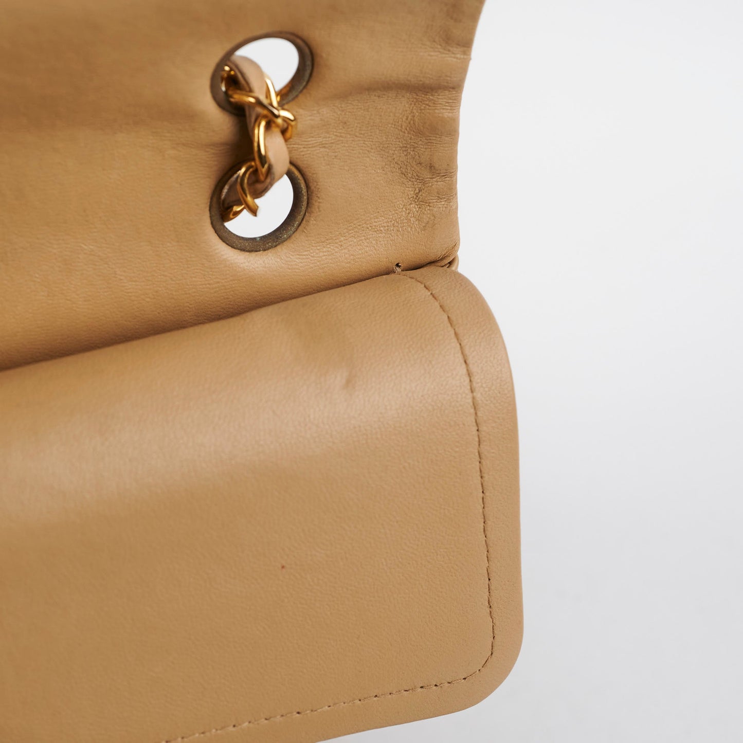 Chanel  Square Double Flap Beige Lambskin - Series 1