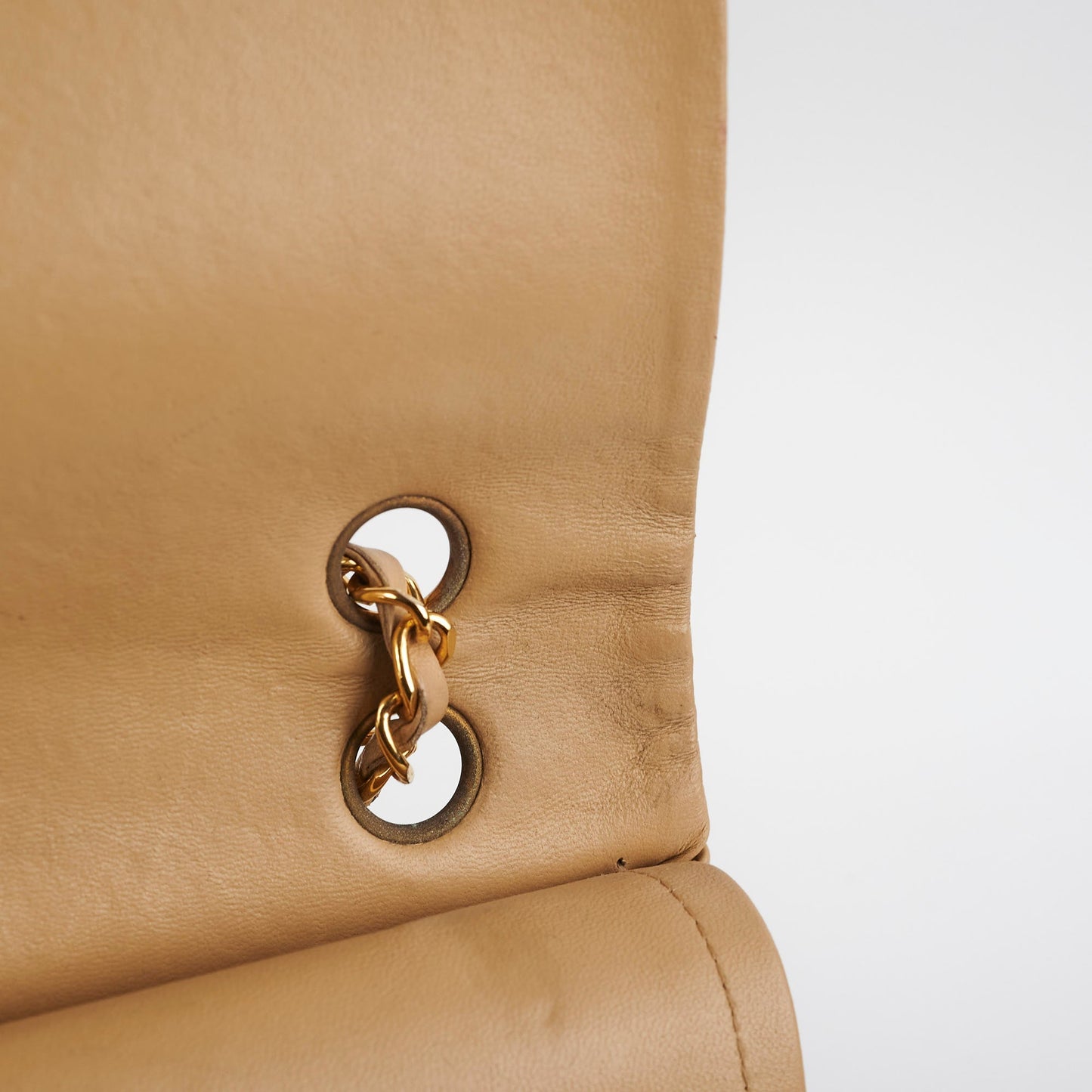 Chanel  Square Double Flap Beige Lambskin - Series 1