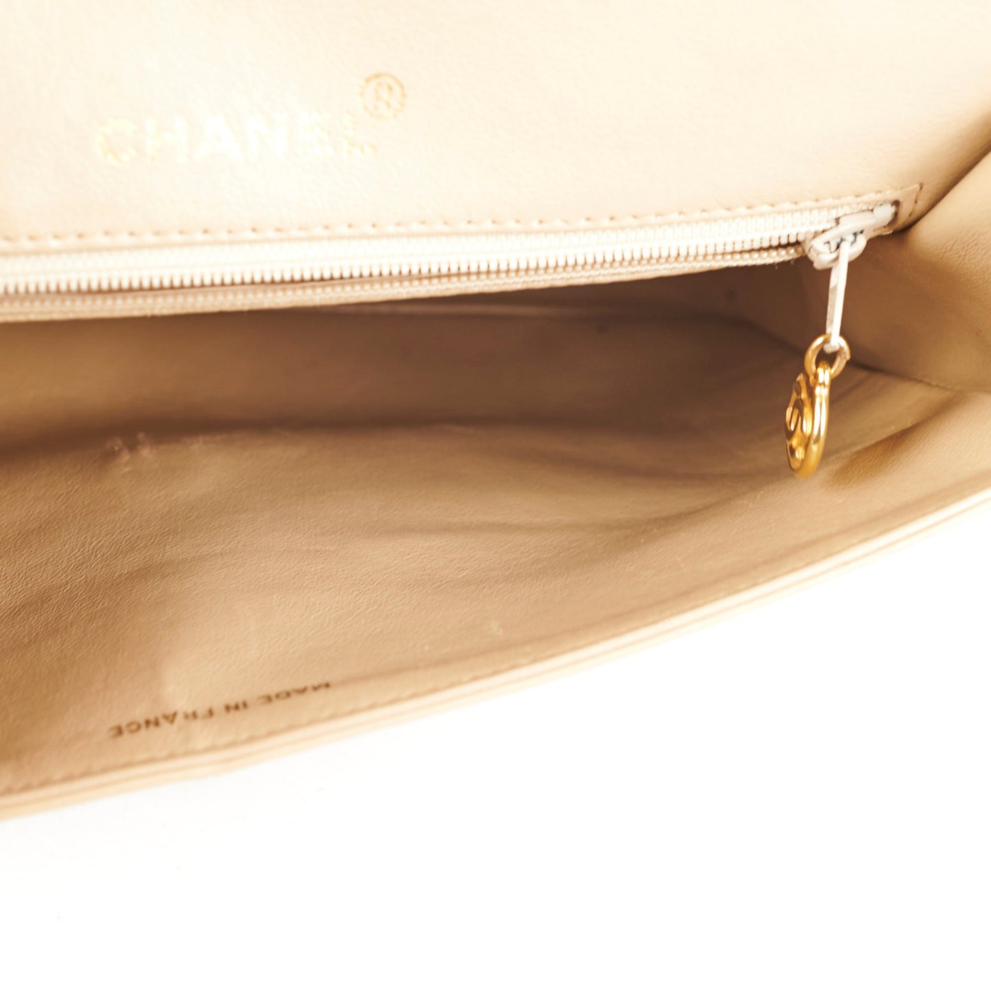 Chanel  Square Double Flap Beige Lambskin - Series 1