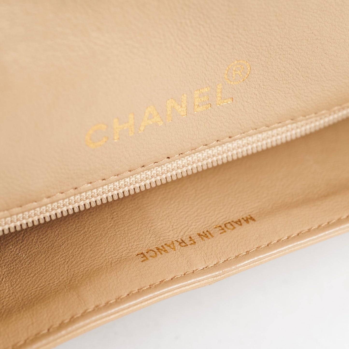 Chanel  Square Double Flap Beige Lambskin - Series 1