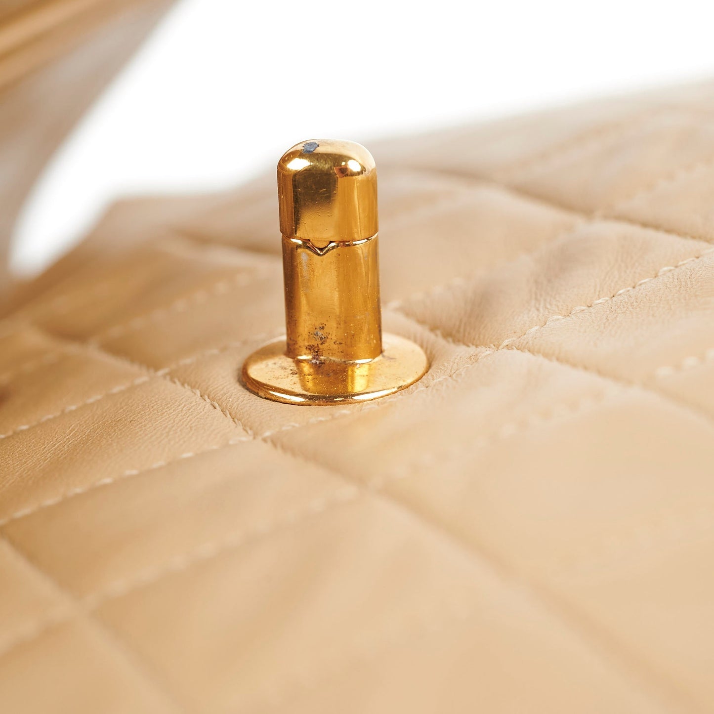 Chanel  Square Double Flap Beige Lambskin - Series 1