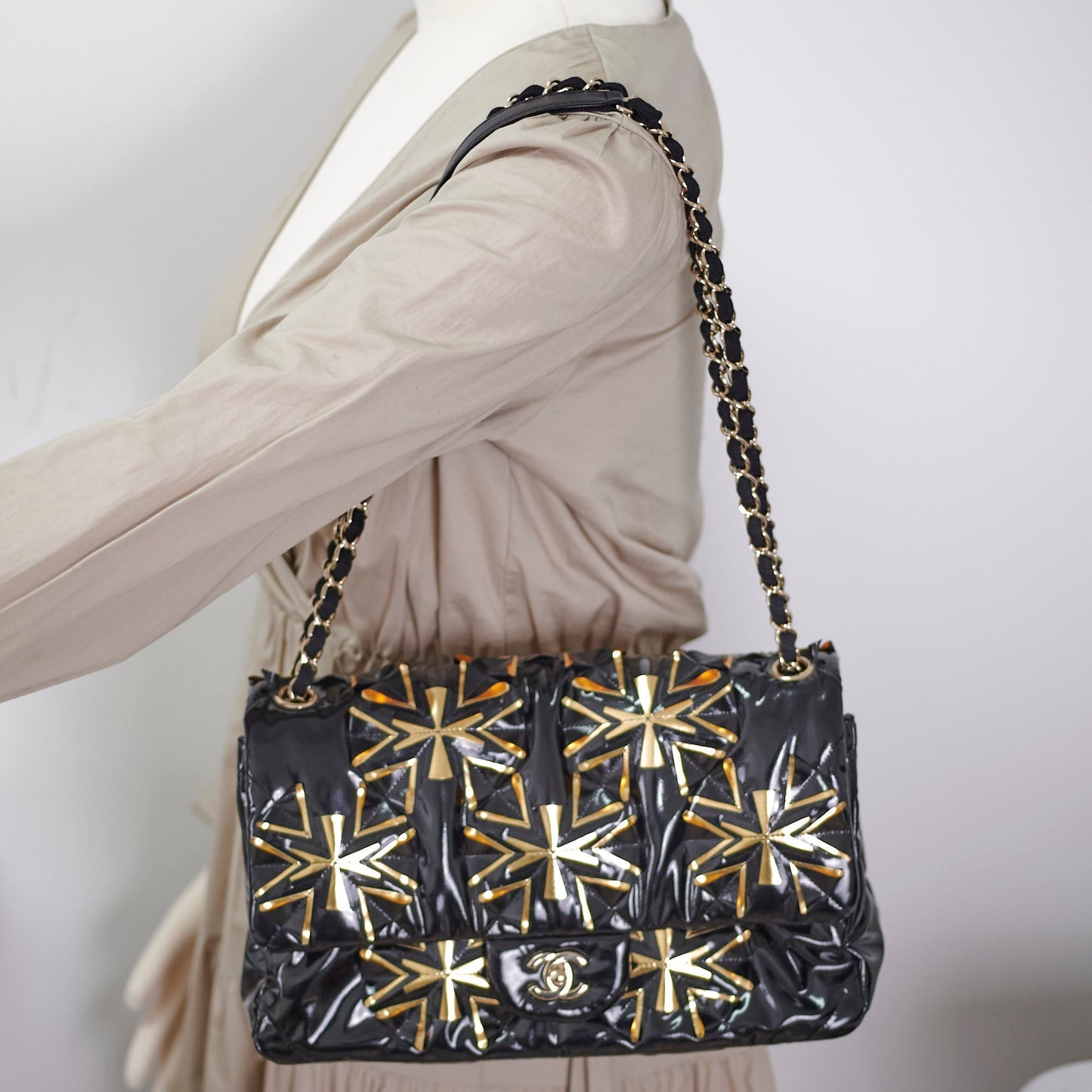Chanel Seasonal Flap Jumbo Black Bag- Series 29