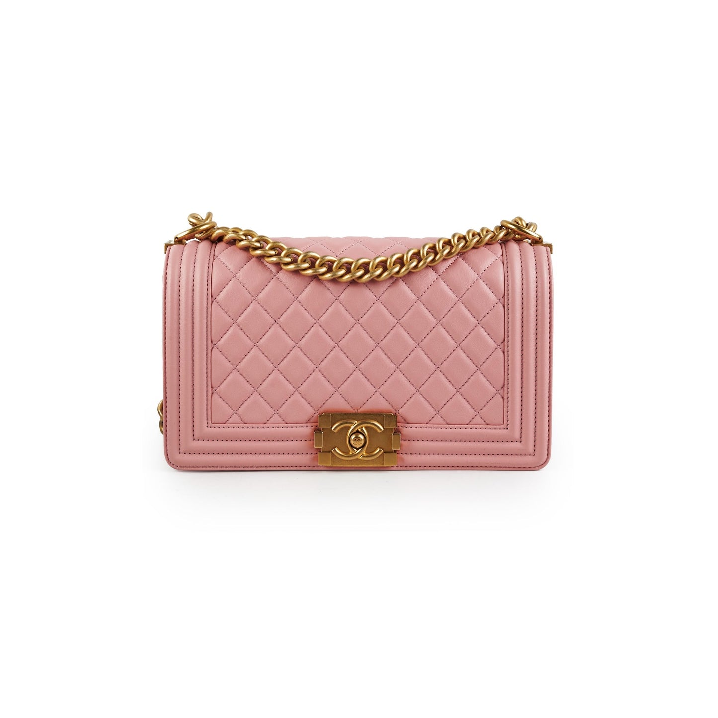 Chanel Old Medium Boy Pink Lambskin
