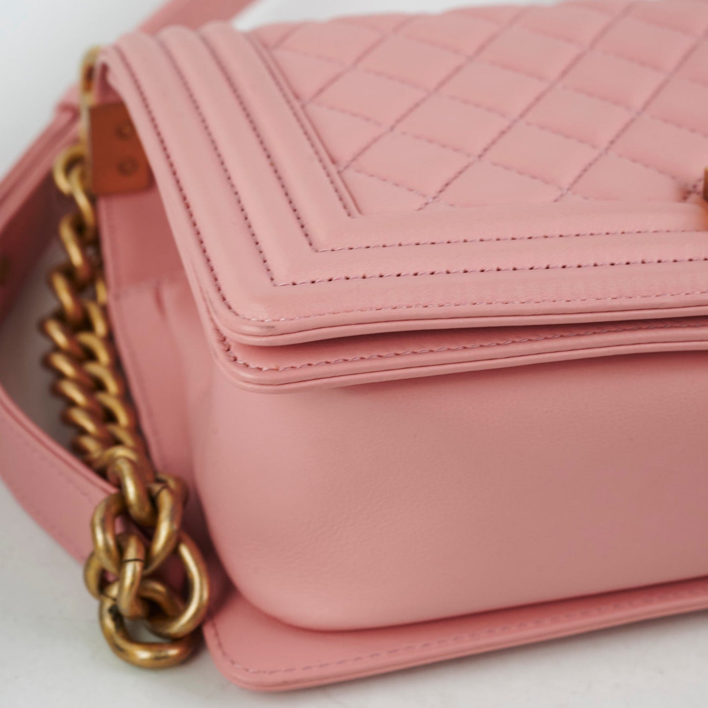 Chanel Old Medium Boy Pink Lambskin