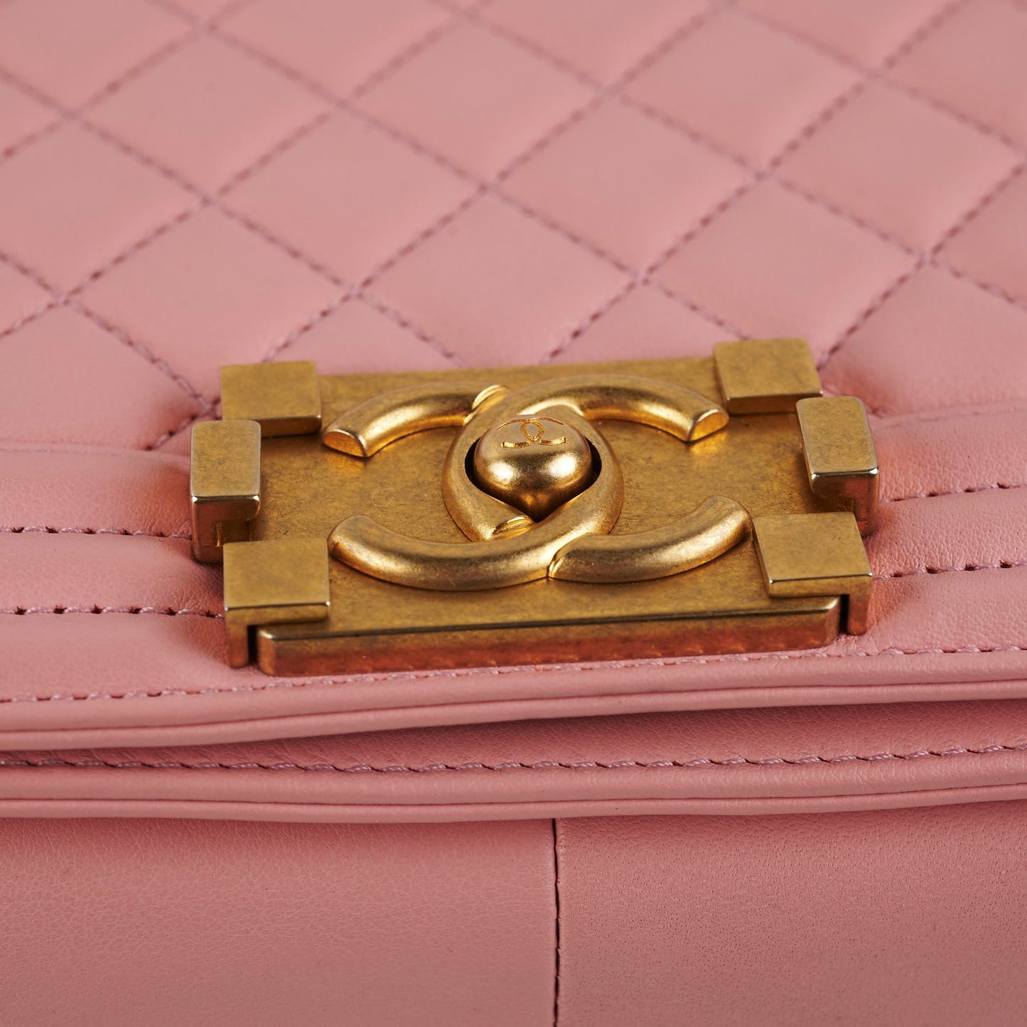 Chanel Old Medium Boy Pink Lambskin