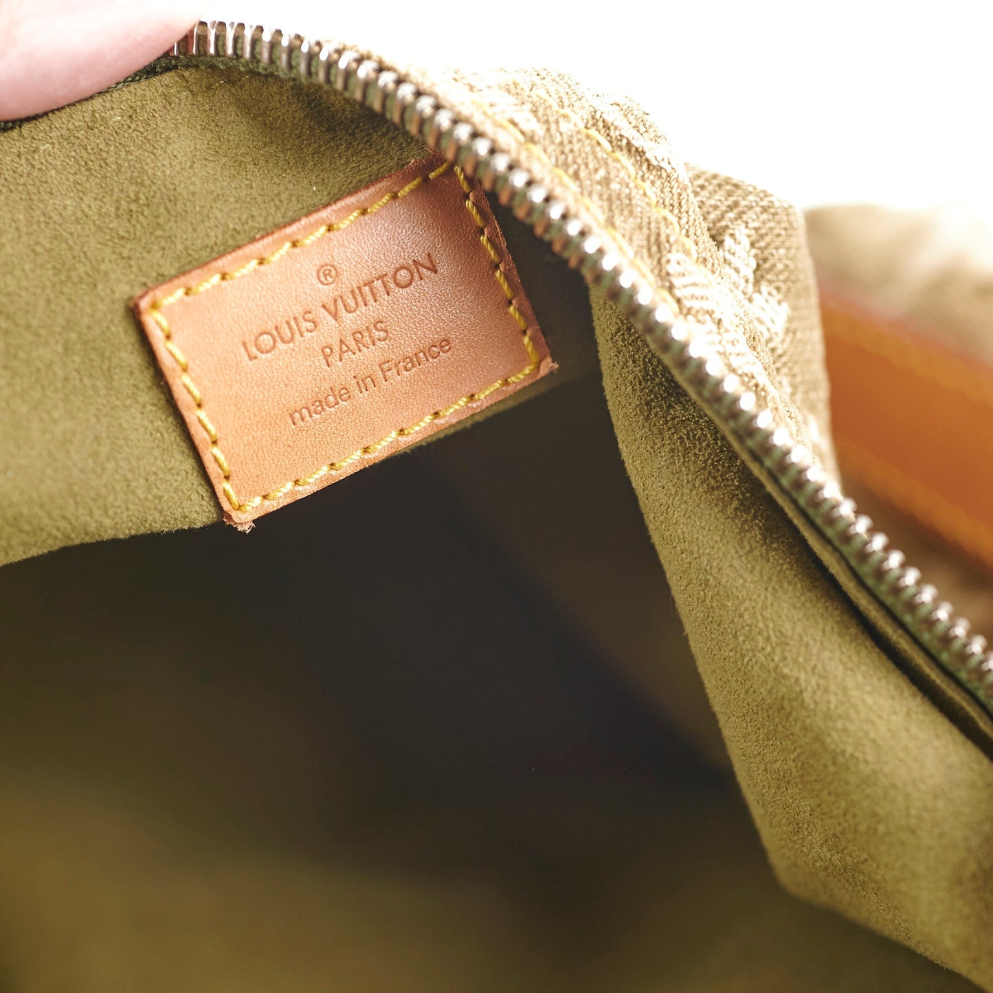 Louis Vuitton Khaki Denim Shoulder Bag