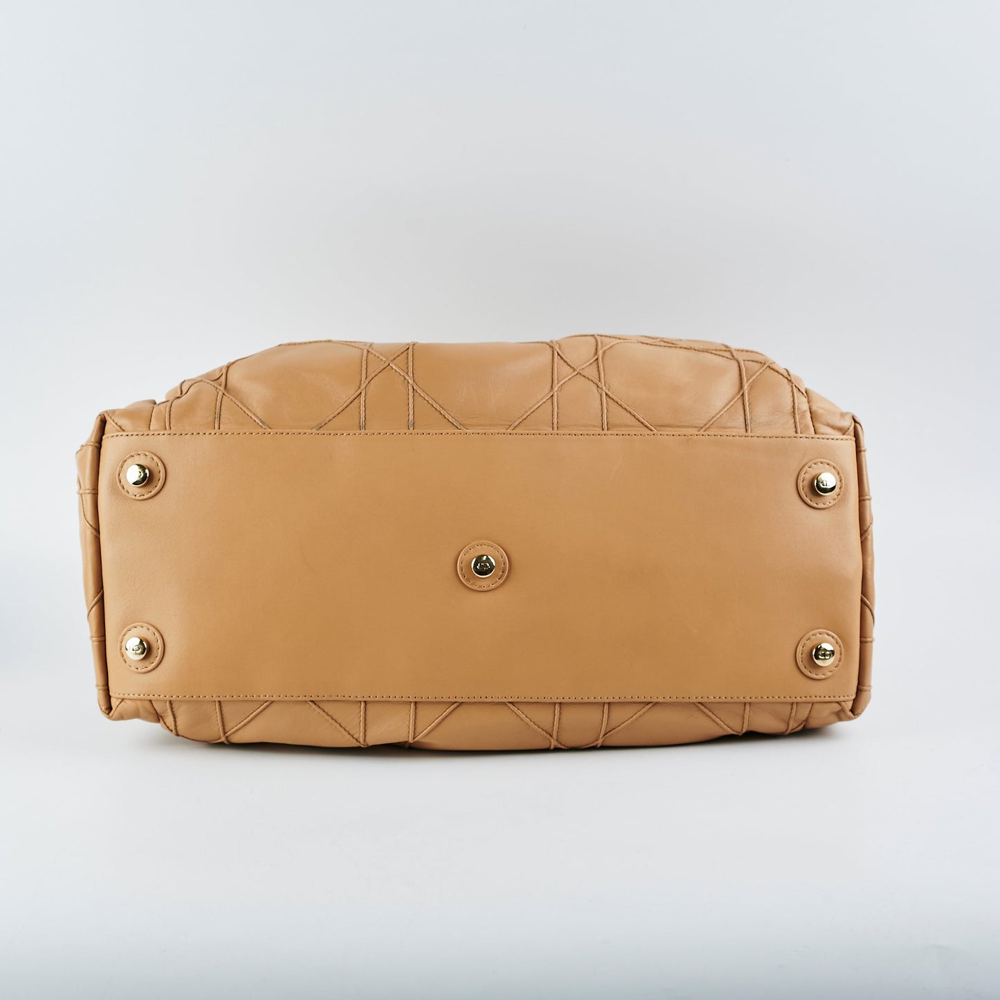 Dior Cannage Le Trente Leather Shoulder Bag Beige