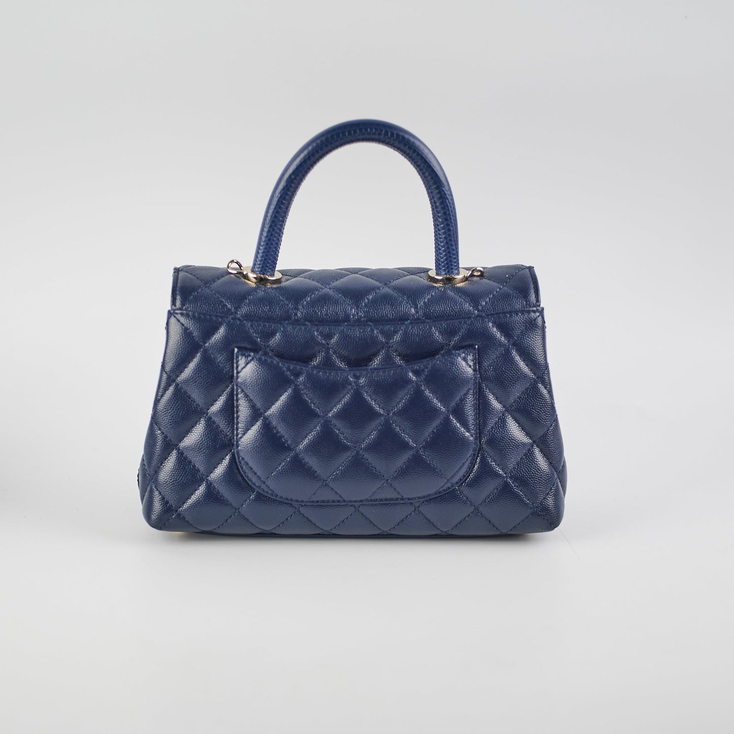 Chanel Small Coco Handle Caviar Navy Microchipped