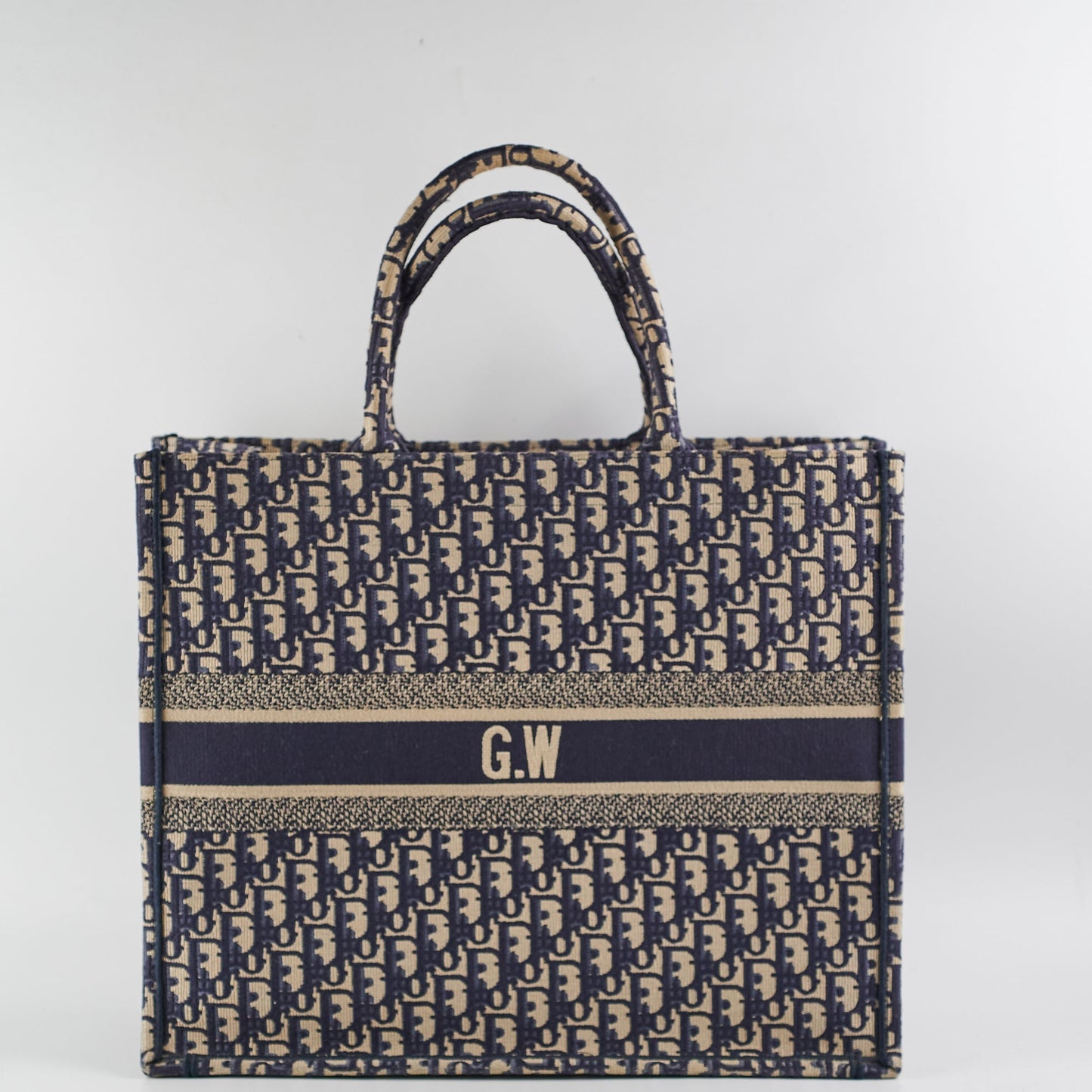 Christian Dior Oblique Book Tote Navy (GW Initials)