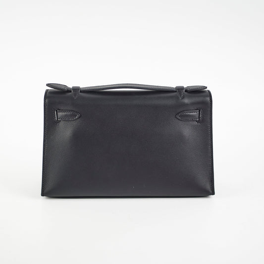 Hermes Kelly Pochette Black U Stamp 2022
