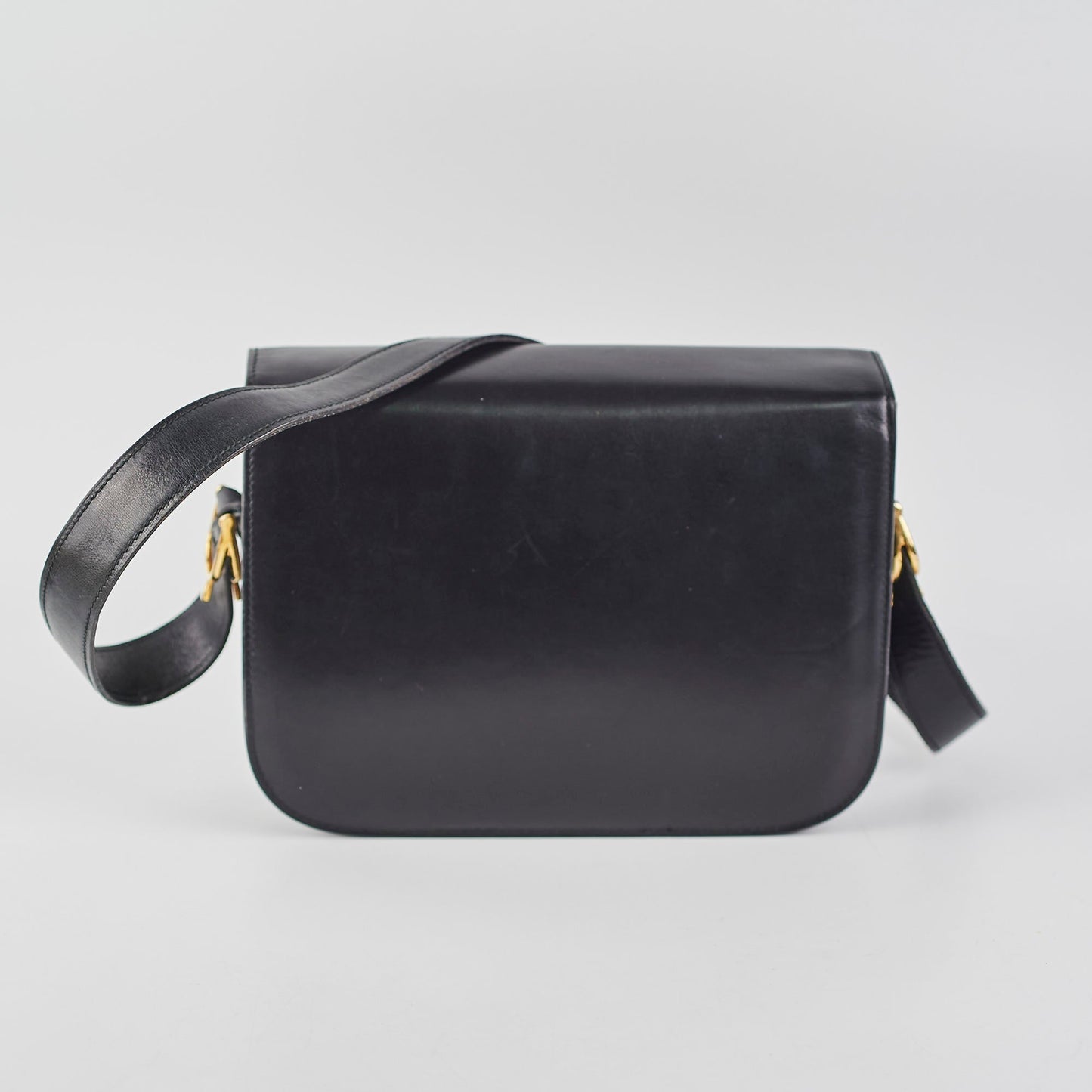 Luxury CELINE Vintage Horse Carriage Bag Black