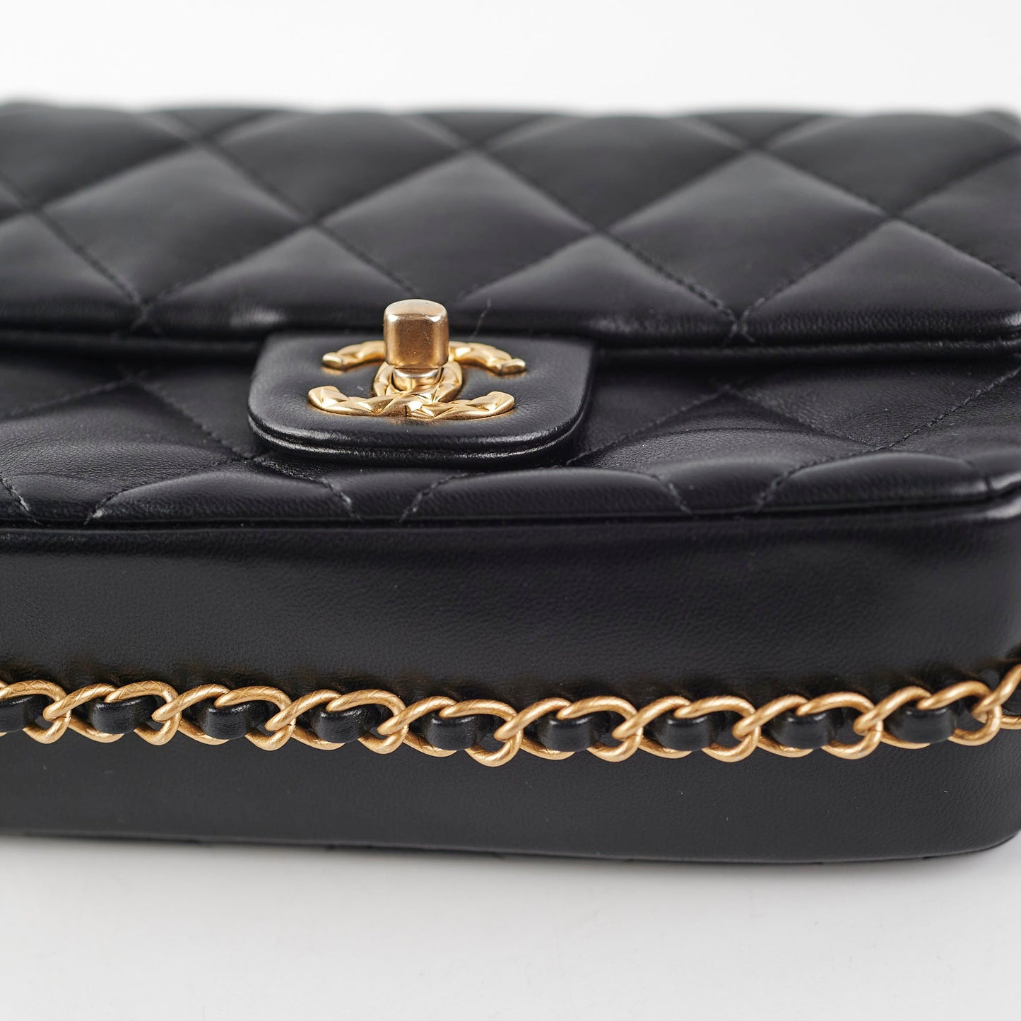 Chanel Seasonal Square Flap Bag Lambskin Black