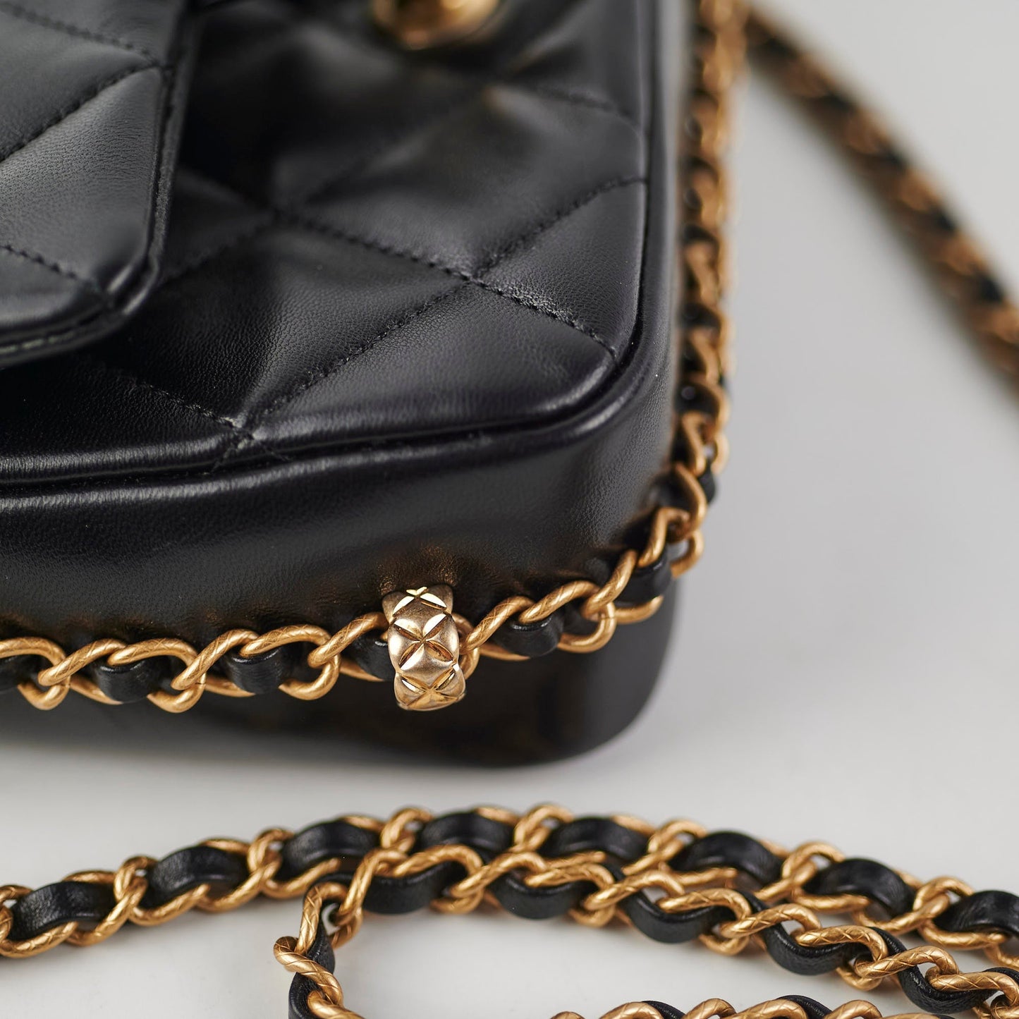Chanel Seasonal Square Flap Bag Lambskin Black