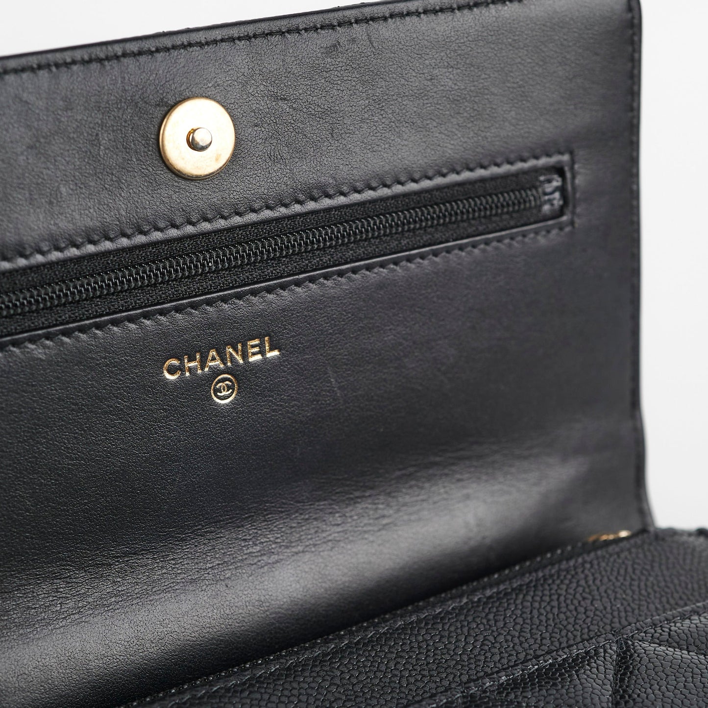 Chanel Wallet On Chain Top Handle Caviar Black