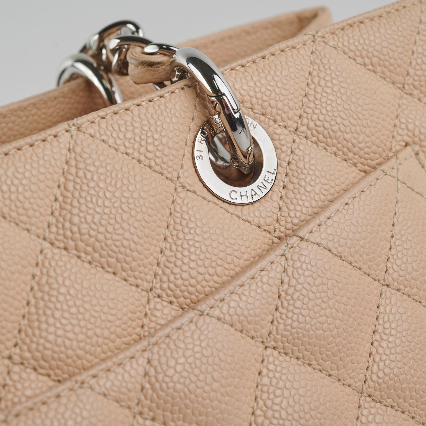 Chanel GST Caviar Grand Shopping Tote Beige