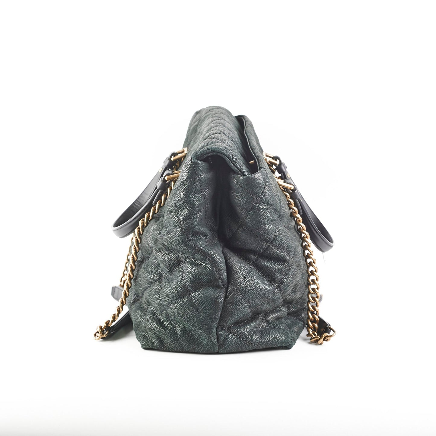 Chanel Caviar Turnlock Top Handle Tote Bag Black