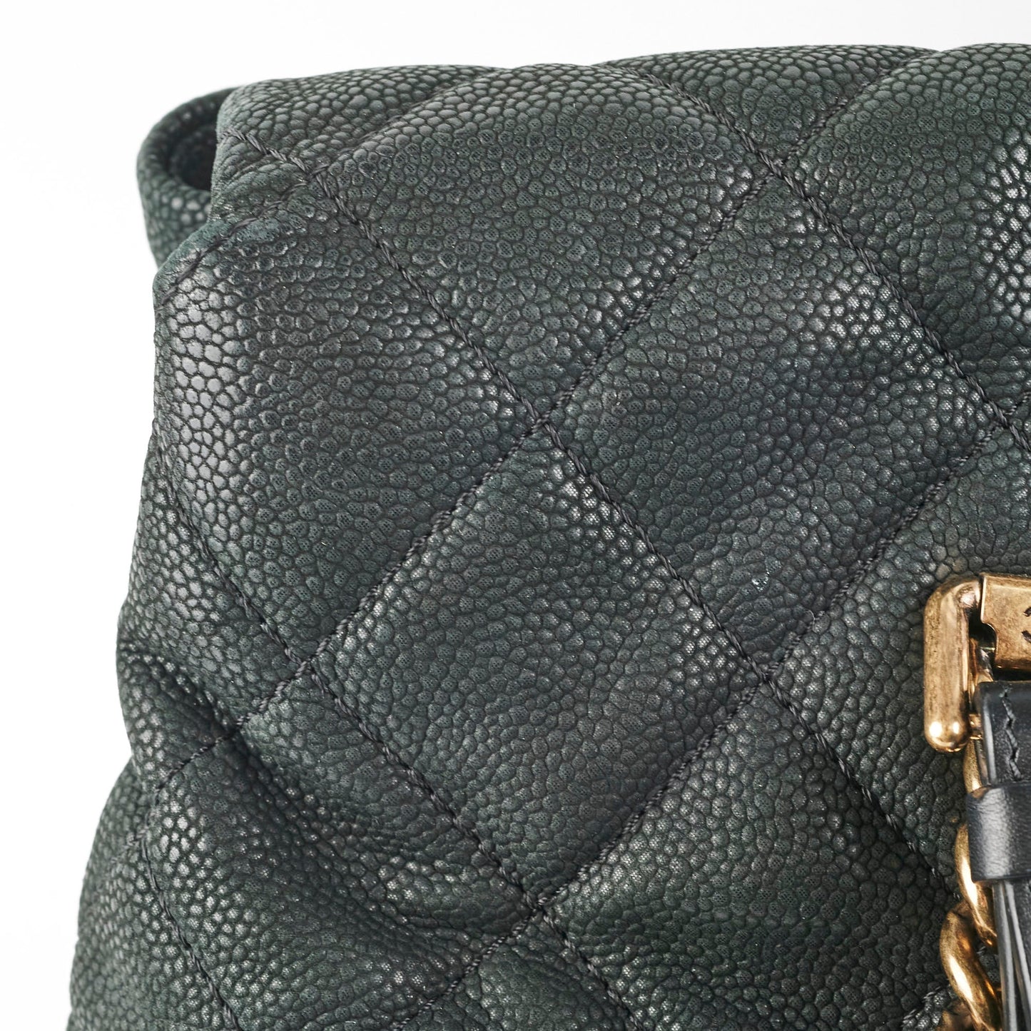 Chanel Caviar Turnlock Top Handle Tote Bag Black