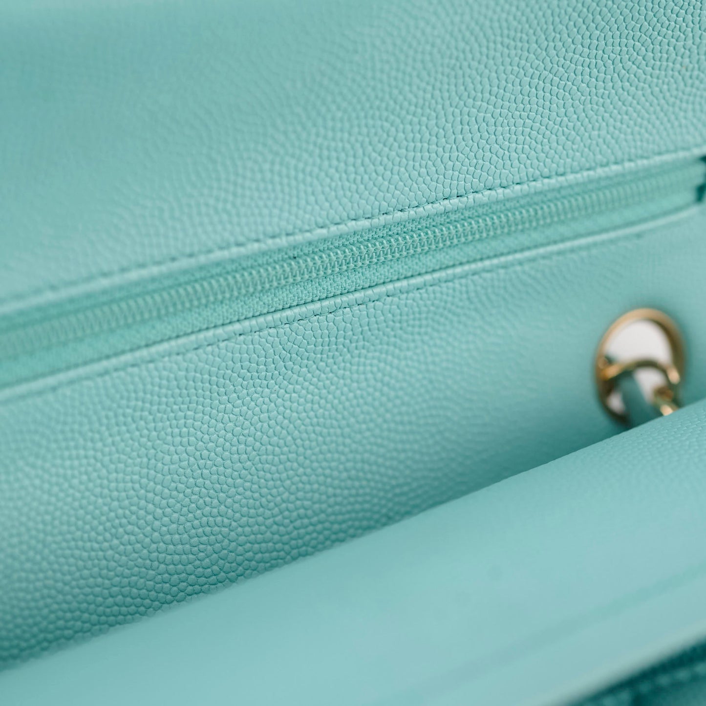 Chanel Small Classic Double Flap Bag Caviar Tiffany Blue 2019