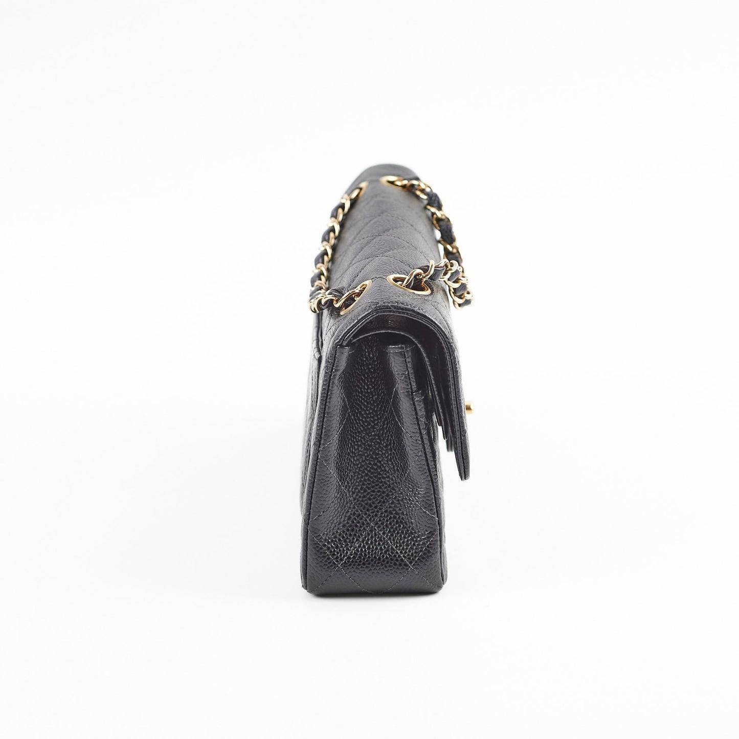 Chanel  Small Caviar Classic Flap Black 24k Gold Plating 7 Series