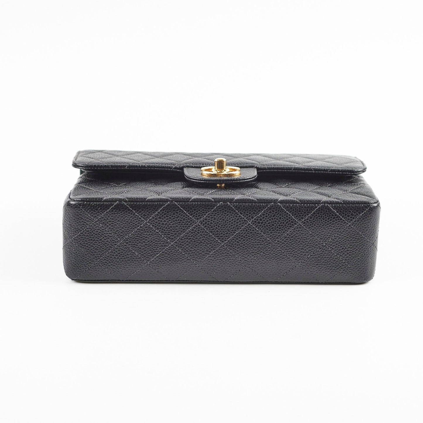 Chanel  Small Caviar Classic Flap Black 24k Gold Plating 7 Series