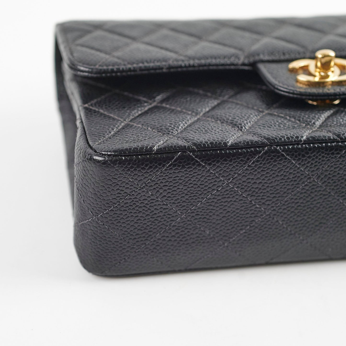 Chanel  Small Caviar Classic Flap Black 24k Gold Plating 7 Series