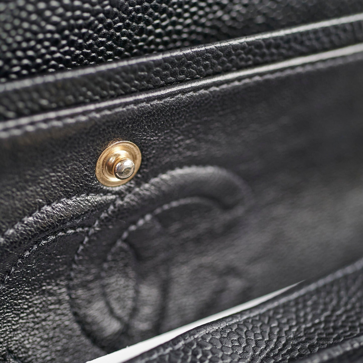 Chanel  Small Caviar Classic Flap Black 24k Gold Plating 7 Series