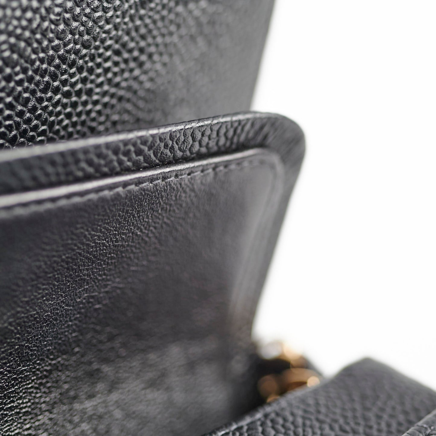 Chanel  Small Caviar Classic Flap Black 24k Gold Plating 7 Series
