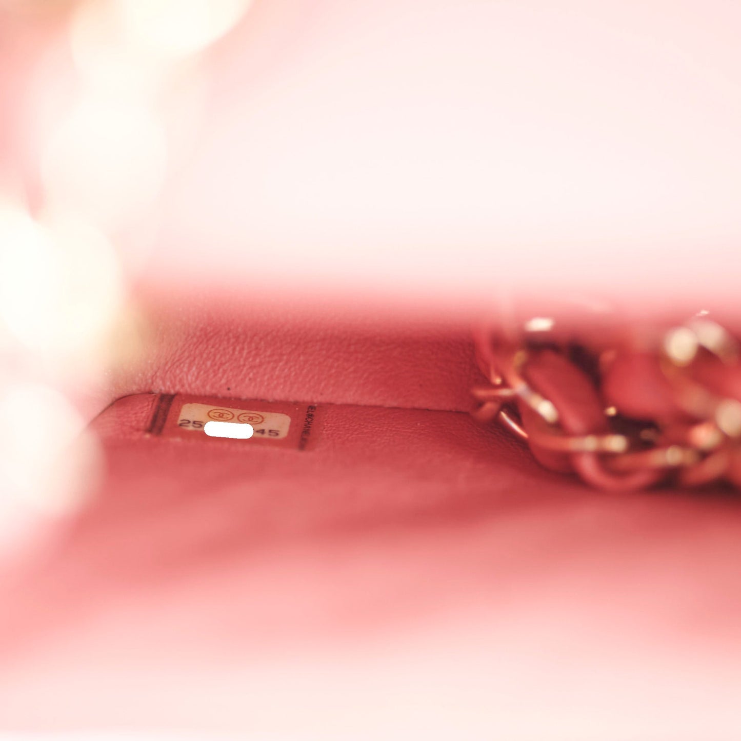Chanel Pearly Pink Rectangular Mini Caviar 25 Series